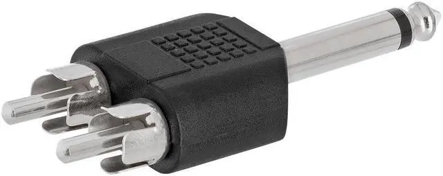 Alt view image 2 of 4 - Cmple - 6.35mm Mono Plug to 2xRCA Plug Adapter