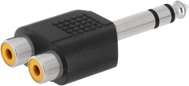 Alt view image 2 of 4 - Cmple - 6.35mm Stereo Plug to 2xRCA Jack Adapter
