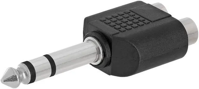 Main image of Cmple - 6.35mm Stereo Plug to 2xRCA Jack Adapter