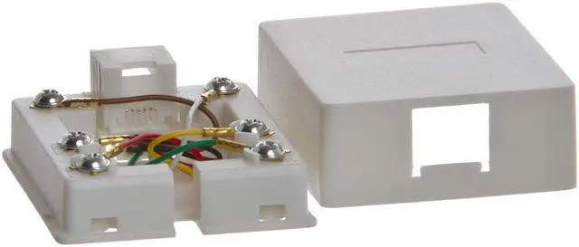 Alt view image 2 of 6 - Cmple - Phone Surface Mount Box 6P6C-1port-WHITE
