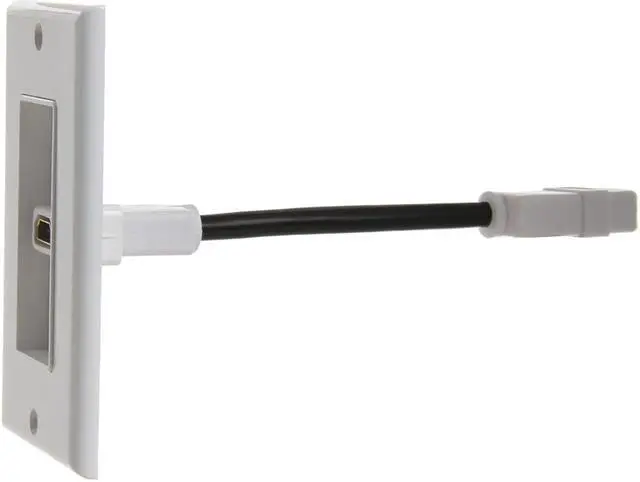 Alt view image 4 of 10 - CMPLE HDMI Wall Plate Single-Gang White Wall Plate 4 Rear Extension Cable,1-Port HDMI Insert 4K UHD, ARC, and Ethernet
