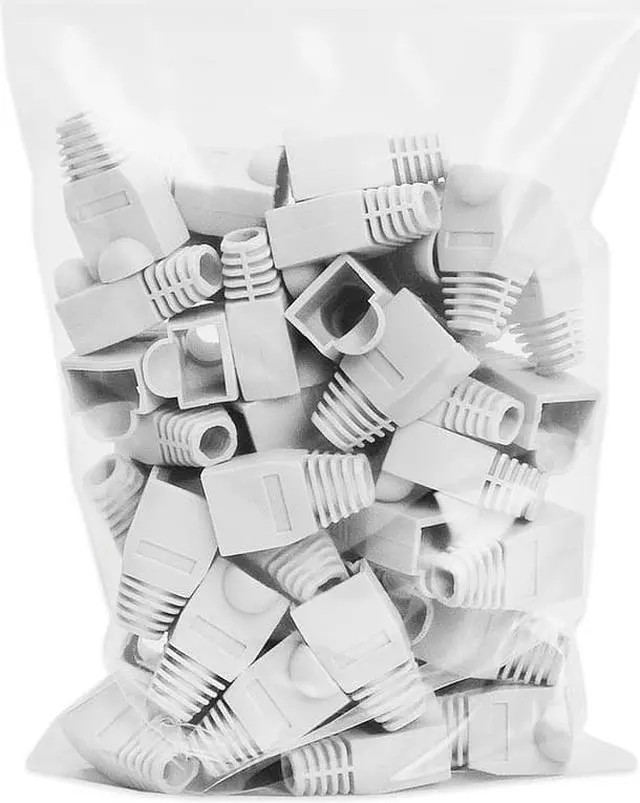 Alt view image 3 of 3 - Cmple 50-Pack RJ45 Strain Relief Boots, RJ45 Boots for Cat6, Cat5e Ethernet RJ45 LAN Cable Connector Boots Cover - 50 PCS, White
