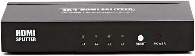 Alt view image 4 of 12 - Cmple 4 Ports HDMI Powered Splitter 1x4 with Ultra HD 4K x 2K, 1080P & Full 3D support (One Input to Four Outputs)