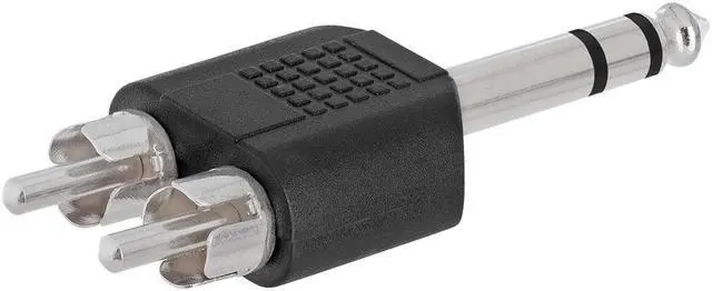 Alt view image 2 of 4 - Cmple - 6.35mm Stereo Plug to 2xRCA Plug Adapter