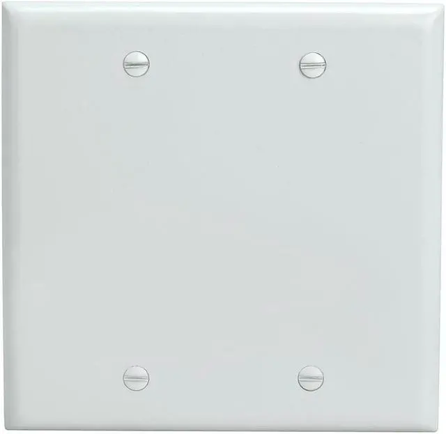 Alt view image 5 of 6 - Cmple - 2 Gang Blank Wall Plate, Standard Size, Polycarbonate Thermoplastic Panel GFCI Wall Plate with Screws - White