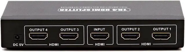 Alt view image 3 of 12 - Cmple 4 Ports HDMI Powered Splitter 1x4 with Ultra HD 4K x 2K, 1080P & Full 3D support (One Input to Four Outputs)