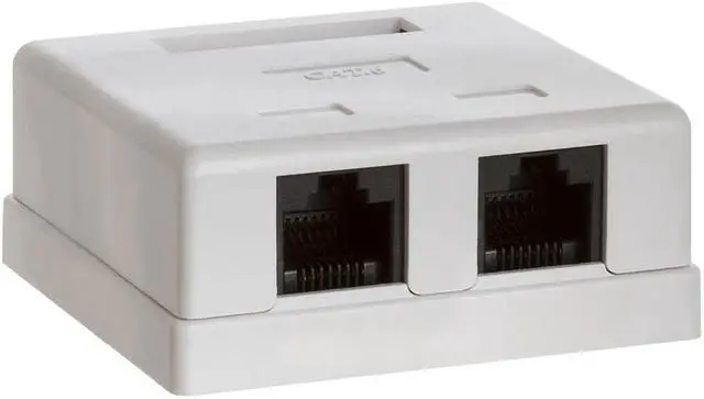 Main image of Cmple - Surface Mount Box Cat6 Double WHITE