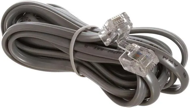 Main image of Cmple - Telephone Cord 7ft Phone Cord for Landline Male to Male 6P4C RJ11 Cable for 2 Lines Home Phone, Fax, DSL Modem, Router, Printer - Gray
