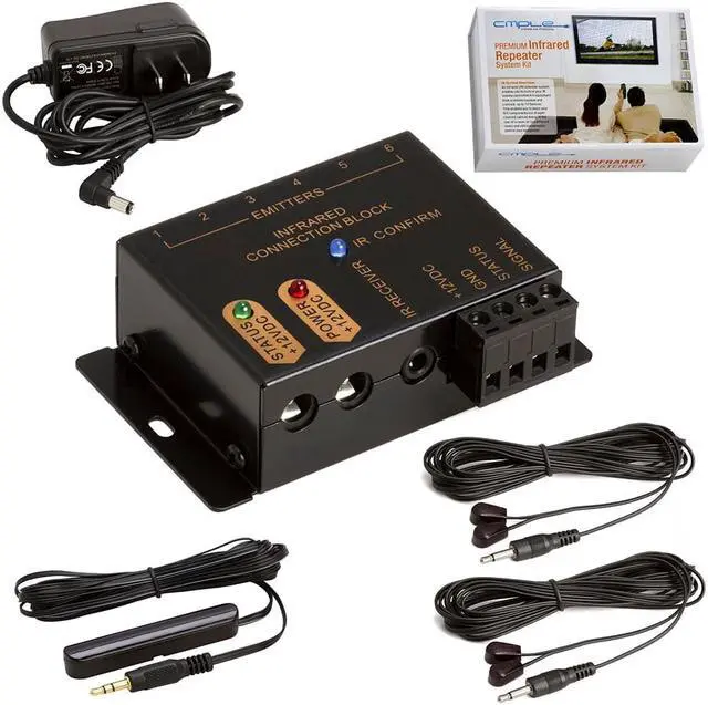 Main image of Cmple - Premium Hidden IR Control System up to 18 Devices, Remote Control Repeater System Kit IR Emitters Extender