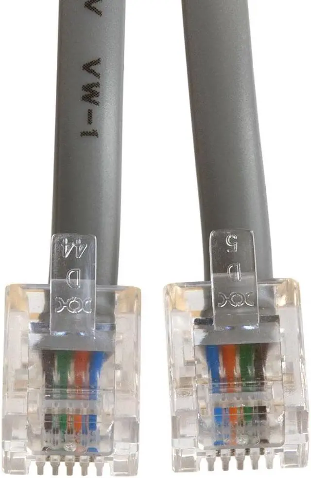 Alt view image 2 of 3 - Cmple - Telephone Cord 7ft Phone Cord for Landline Male to Male 6P4C RJ11 Cable for 2 Lines Home Phone, Fax, DSL Modem, Router, Printer - Gray