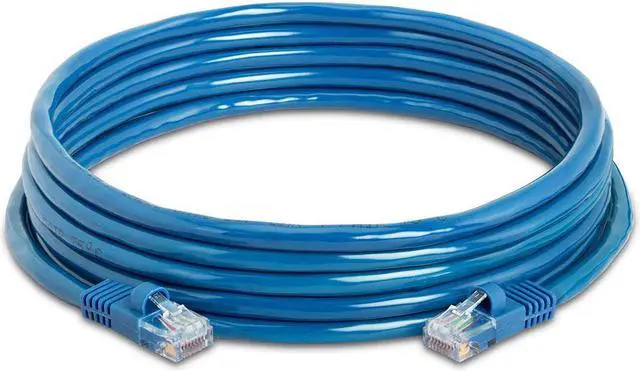 Alt view image 2 of 7 - Cmple Cat5e Network Ethernet Cable - Computer LAN Cable 1Gbps - 350 MHz, Gold Plated RJ45 Connectors - 15 Feet Blue