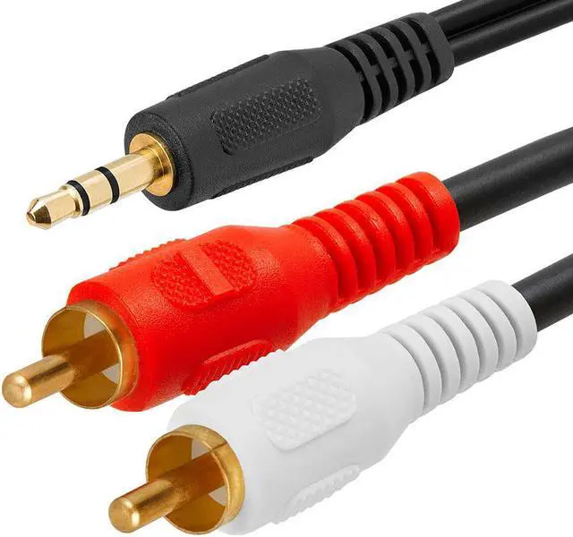 Alt view image 3 of 7 - Cmple - 3.5mm to RCA Cable 6ft RCA to AUX Cord Adapter 2 RCA Y Splitter Stereo Audio Auxiliary Cord 1/8 to RCA Male to Male for Speakers, Headphones, Home Audio System, Home Theater