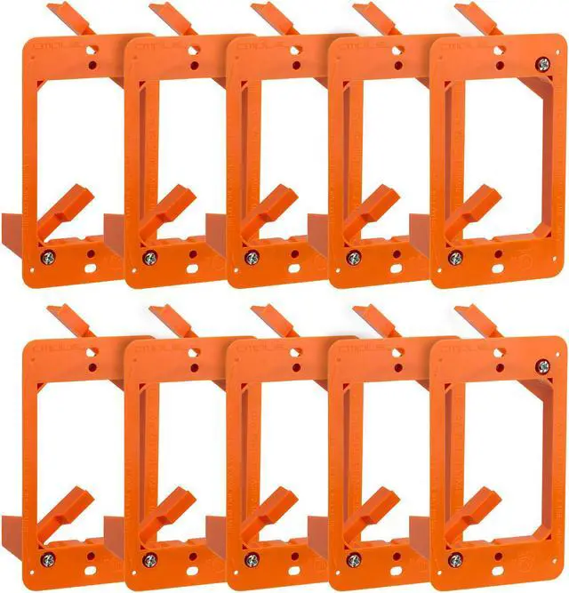 Main image of Cmple - Low Voltage Mounting Bracket 1 Gang Multipurpose Drywall Mounting Wall Plate Bracket  (Single Gang, 10 PACK)