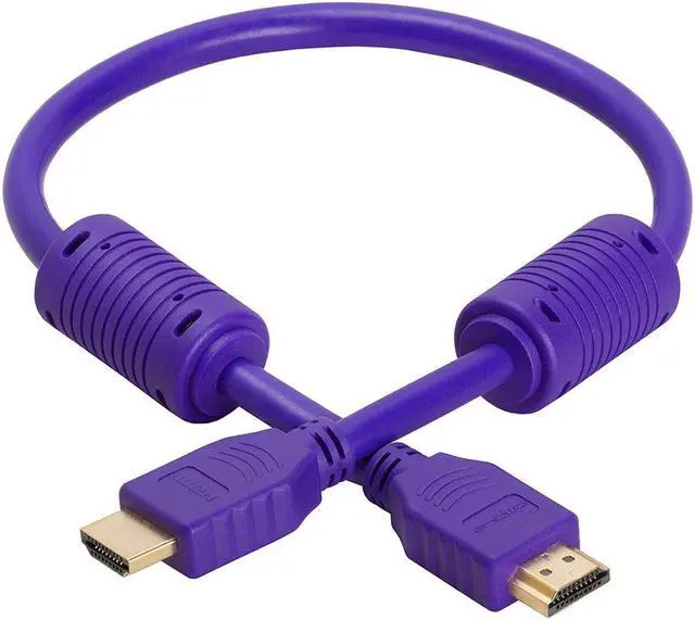 Alt view image 2 of 2 - Cmple - HDMI Cable 1.5FT High Speed HDTV Ultra-HD (UHD) 3D, 4K @60Hz,18Gbps 28AWG HDMI Cord Audio Return 1.5 Feet Purple
