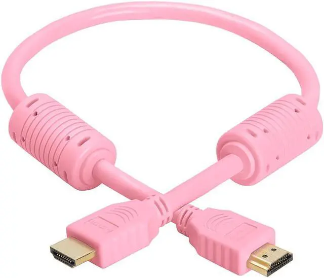Alt view image 2 of 2 - Cmple - HDMI Cable 1.5FT High Speed HDTV Ultra-HD (UHD) 3D, 4K @60Hz, 18Gbps 28AWG HDMI Cord Audio Return 1.5 Feet Pink