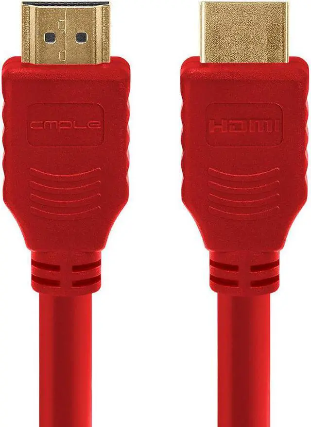 Alt view image 2 of 5 - Cmple - HDMI Cable 1.5FT High Speed HDTV Ultra-HD (UHD) 3D, 4K @60Hz,18Gbps 28AWG HDMI Cord Audio Return 1.5 Feet Red