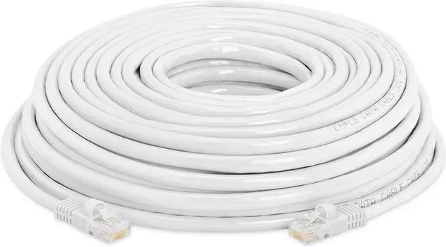 Alt view image 2 of 7 - Cmple Cat5e Network Ethernet Cable - Computer LAN Cable 1Gbps - 350 MHz, Gold Plated RJ45 Connectors - 50 Feet White