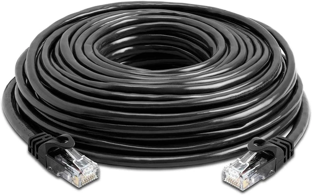 Alt view image 2 of 7 - Cmple Cat6 Ethernet Cable 10Gbps - Computer Networking Cord with Gold-Plated RJ45 Connectors, 550MHz Cat6 Network Ethernet LAN Cable Supports Cat6, Cat5e, Cat5 Standards - 75 Feet Black