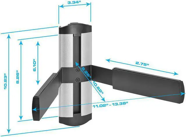 Alt view image 3 of 6 - Cmple - Universal Adjustable AV Shelf Wall Mount for DVD Players/Cable Boxes/Games Consoles/TV Accessories - 1 Shelf