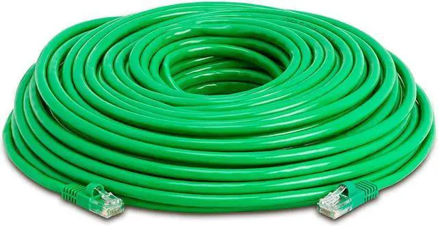 Alt view image 2 of 7 - Cmple Cat5e Network Ethernet Cable - Computer LAN Cable 1Gbps - 350 MHz, Gold Plated RJ45 Connectors - 100 Feet Green