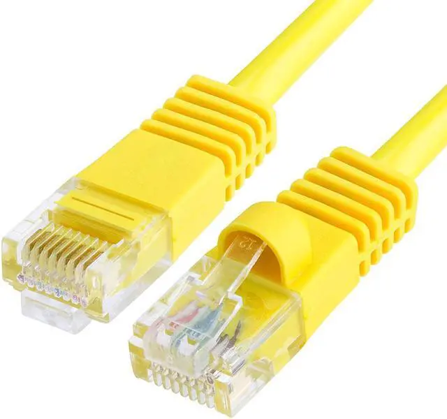 Main image of Cmple Cat5e Network Ethernet Cable - Computer LAN Cable 1Gbps - 350 MHz, Gold Plated RJ45 Connectors - 25 Feet Yellow