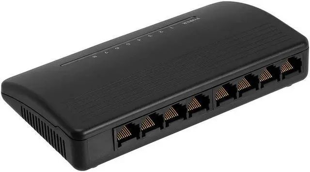 Alt view image 2 of 9 - Cmple 8-Port 10/100 Mbps Fast Ethernet Network Switch RJ45 Ethernet Hub, Plug-and-Play, Fanless Quiet Design (1251-N)