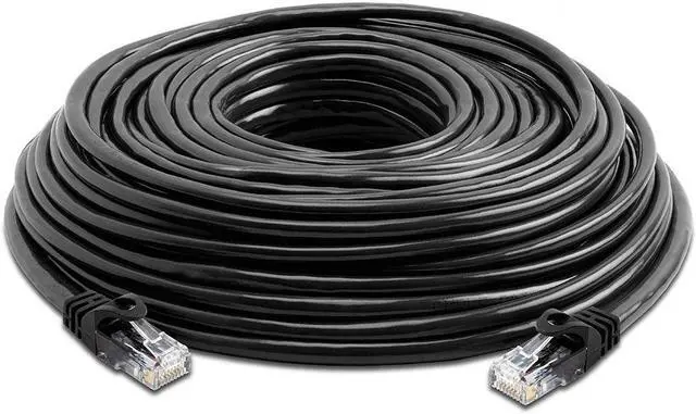 Alt view image 2 of 7 - Cmple Cat6 Ethernet Cable 10Gbps - Computer Networking Cord with Gold-Plated RJ45 Connectors, 550MHz Cat6 Network Ethernet LAN Cable Supports Cat6, Cat5e, Cat5 Standards - 100 Feet Black