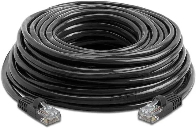 Alt view image 2 of 7 - Cmple Cat5e Network Ethernet Cable - Computer LAN Cable 1Gbps - 350 MHz, Gold Plated RJ45 Connectors - 50 Feet Black