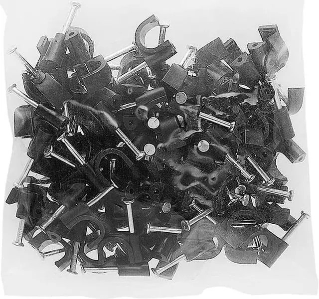 Alt view image 2 of 6 - Cmple - Nail in Cable Wire Clips Cord Organizer Cable Straps Nails Tacks Clips 8mm Black - 100-Pack