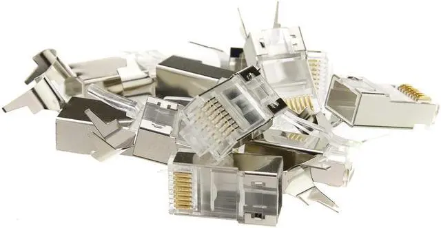 Alt view image 4 of 5 - Platinum Tools EZ-RJ45 Shielded Cat5e/6 Connector, External Ground (50 Pack) (202022J)