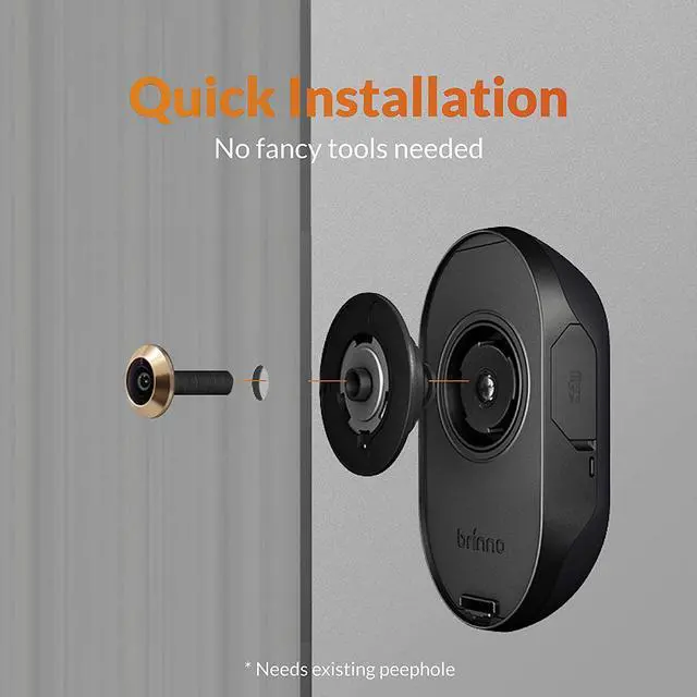 Alt view image 9 of 12 - Brinno Duo Front Door Smart Peephole Camera SHC1000W - Smart Home Security System with Mobile and live view remotely