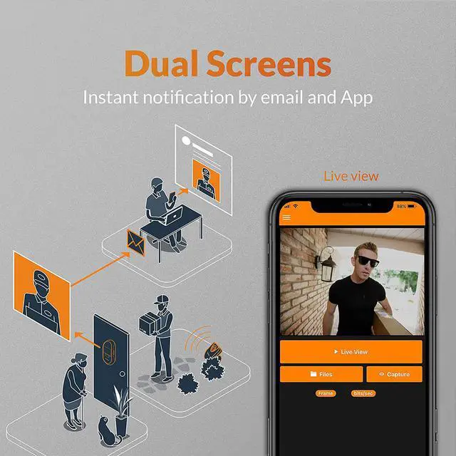 Alt view image 8 of 12 - Brinno Duo Front Door Smart Peephole Camera SHC1000W - Smart Home Security System with Mobile and live view remotely
