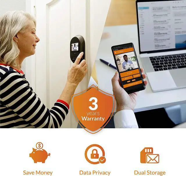 Alt view image 11 of 12 - Brinno Duo Front Door Smart Peephole Camera SHC1000W - Smart Home Security System with Mobile and live view remotely
