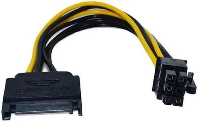 Alt view image 5 of 6 - Desktop computer power SATA power port 15p to 6p graphics card power cord 15 pin to 6 pin graphics card power cord eokCXOY