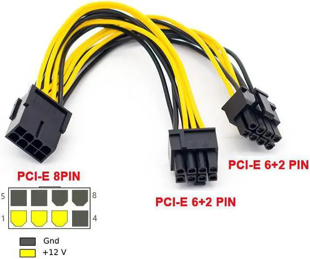PCI-Express PCIE Pin to Dual (6+2) Pin VGA Graphic Video Card