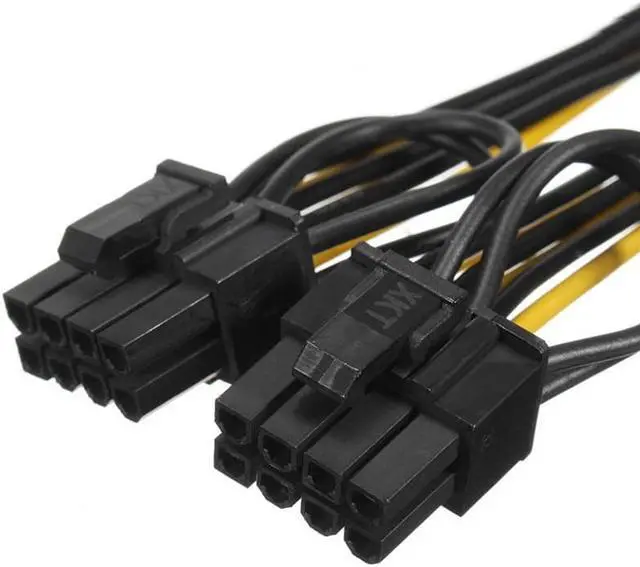 Alt view image 6 of 6 - Graphics Card 8pin to PCIE Dual 2 x 8pin PCI-Express6+2)pin Y Splitter Miner GPU Graphics Card Power Supply Cable Cord
