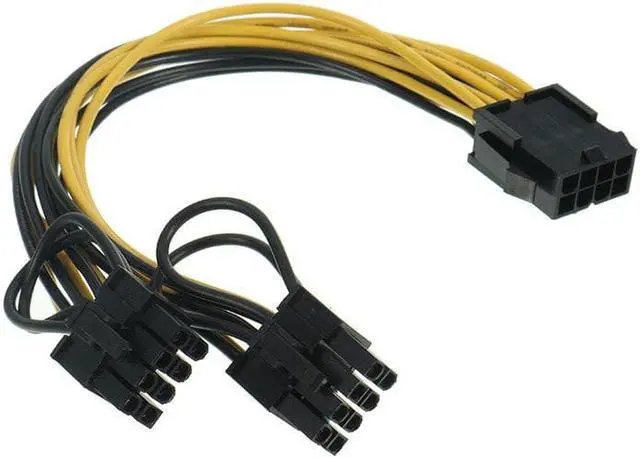 Alt view image 3 of 6 - Graphics Card 8pin to PCIE Dual 2 x 8pin PCI-Express6+2)pin Y Splitter Miner GPU Graphics Card Power Supply Cable Cord