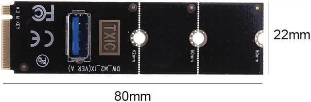 Alt view image 6 of 6 - NGFF M.2 to USB3.0 Converter Adapter Graphic card Extender Card M.2 NGFF to PCI-E X16 Slot Transfer Card Mining m2 Riser Card 8iop