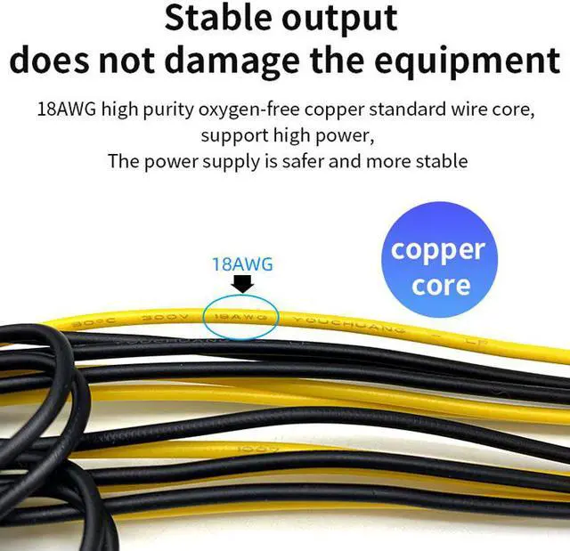 Alt view image 3 of 5 - PCI-E 6 Pin to Dual 8(6+2) Pin Graphic Video Card GPU Supply Splitter Adapter Power Cable 20cm