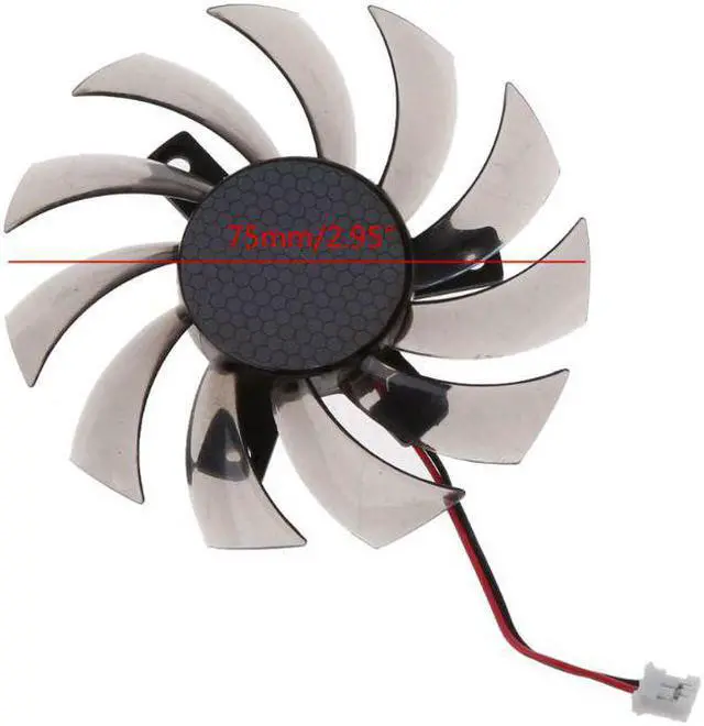 Alt view image 6 of 6 - 75MM PLD08010S12H 2Pin Cooler Fan Graphics Card Cooling Fan for GTX 560 460 Ti R7 260x R270X MSI 560 Ti