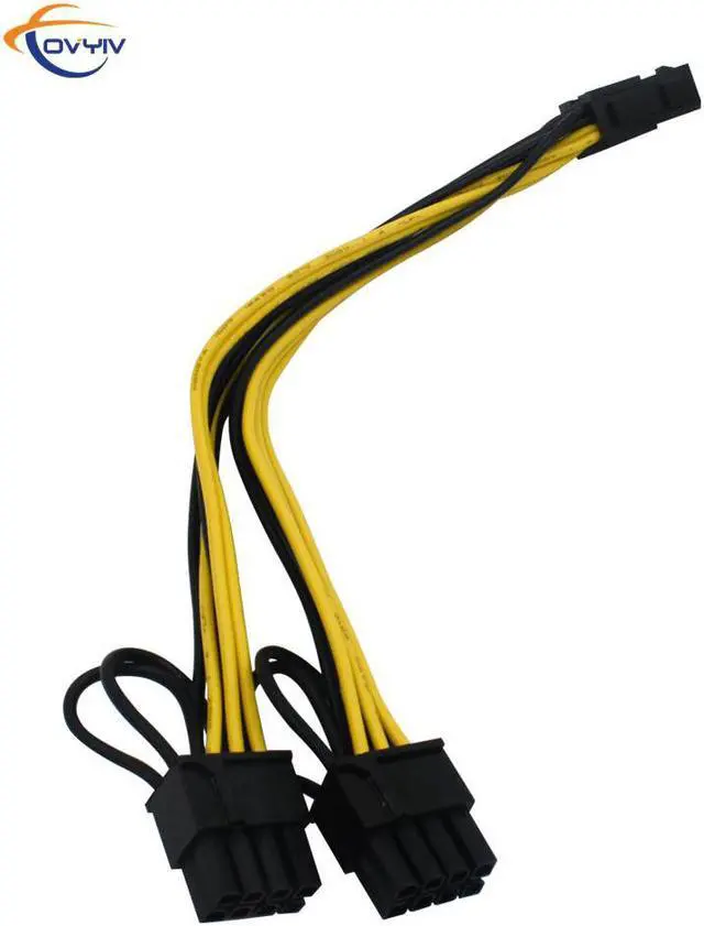 Alt view image 6 of 6 - COVYIV PCIE 6 Pin to Dual 8 6+2 Pin PCI Express Graphic Video Card Adapter Power Supply Splitter Cable For Mining riser