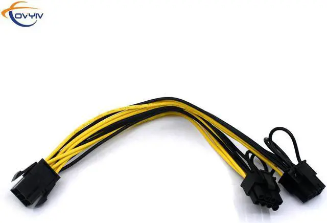 Alt view image 3 of 6 - COVYIV PCIE 6 Pin to Dual 8 6+2 Pin PCI Express Graphic Video Card Adapter Power Supply Splitter Cable For Mining riser