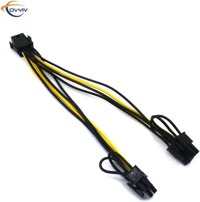 Alt view image 2 of 6 - COVYIV PCIE 6 Pin to Dual 8 6+2 Pin PCI Express Graphic Video Card Adapter Power Supply Splitter Cable For Mining riser