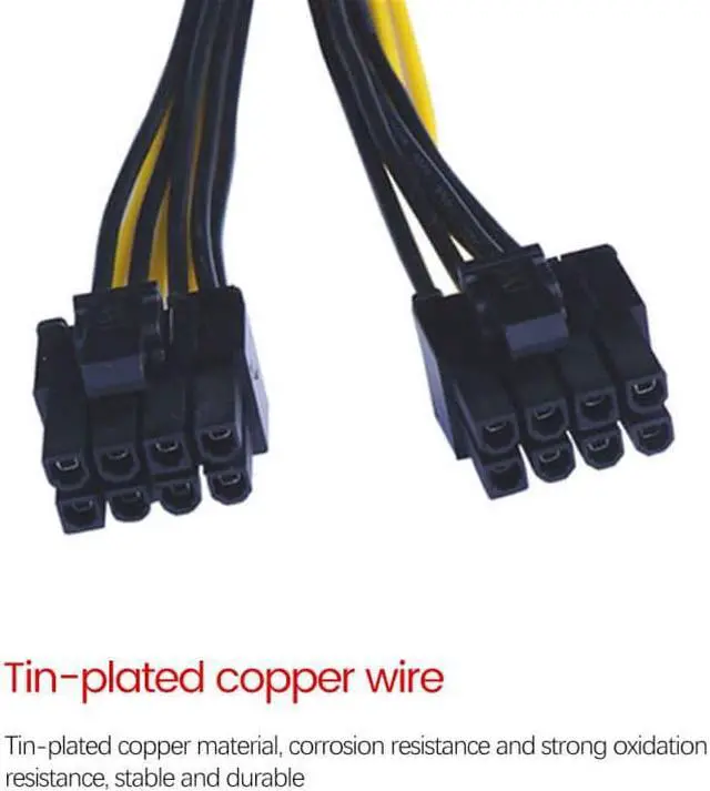 Alt view image 4 of 6 - 8 Pin PCI Express To Dual PCIE 8 (6+2) Pin Power Cable 22cm Motherboard Graphics Card PCI-E GPU Power Data Cable Splitter