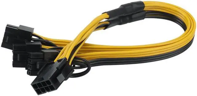 Alt view image 5 of 6 - ATX 12V CPU 8 Pin to 3X 8Pin (6+2) Pin PCI-E Male Splitter Power Extension Adapter Cable for Graphics Card