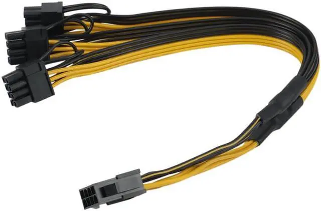 Alt view image 3 of 6 - ATX 12V CPU 8 Pin to 3X 8Pin (6+2) Pin PCI-E Male Splitter Power Extension Adapter Cable for Graphics Card