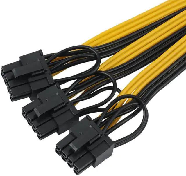 Alt view image 6 of 6 - ATX 12V CPU 8 Pin to 3X 8Pin (6+2) Pin PCI-E Male Splitter Power Extension Adapter Cable for Graphics Card