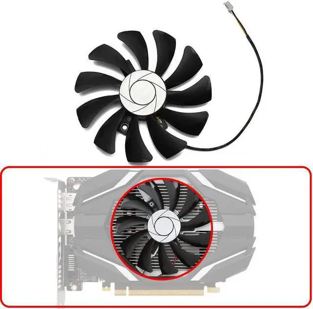 Main image of Model Is HA9010H12F-Z 85MM 0.57A 2 Pin GTX 1050 GPU Cooler Fan For MSI Geforce GTX 1050 2G GTX 1050Ti 4G OC Graphic Card Cooling