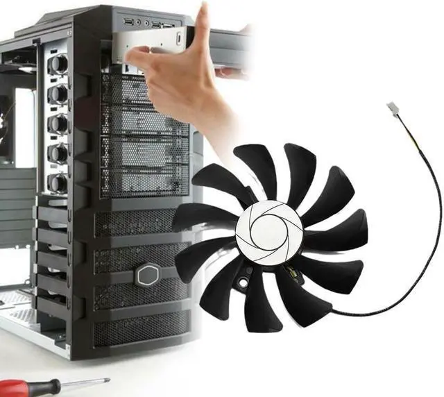 Alt view image 6 of 6 - Model Is HA9010H12F-Z 85MM 0.57A 2 Pin GTX 1050 GPU Cooler Fan For MSI Geforce GTX 1050 2G GTX 1050Ti 4G OC Graphic Card Cooling