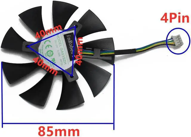 Alt view image 2 of 3 - 85MM GA91S2H 4PIN RX 550 GPU VGA Alternative Cooler For Radeon SAPPHIRE RX550 PULSE Video Graphics Card Cooling